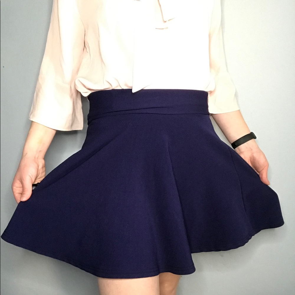 Navy a-line skirt